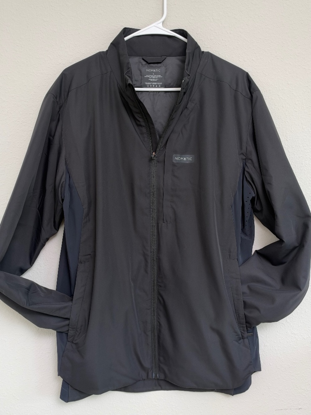 NOMATIC Black Travel Jacket Full Zip Hidden Pockets Ventilated Men's Large